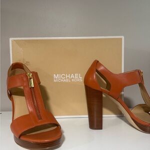 Michael Kors Orange Heeled Sandals